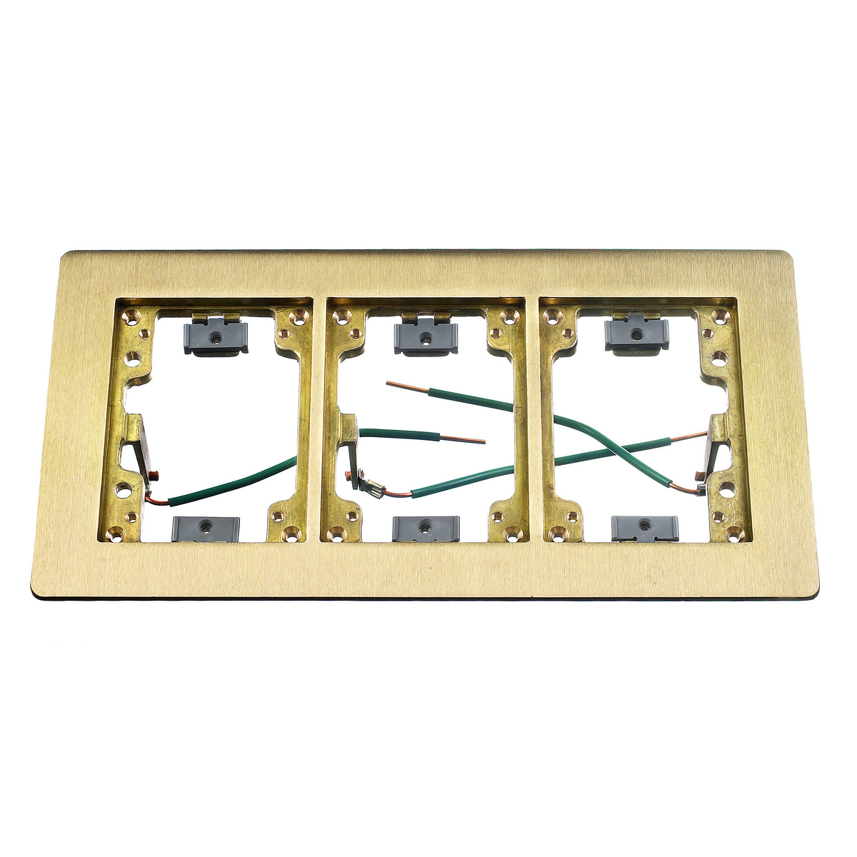 SB3085W 1/2/3-Gang Flat Machined Standard Carpet Flange, 11.34 in L, Metallic