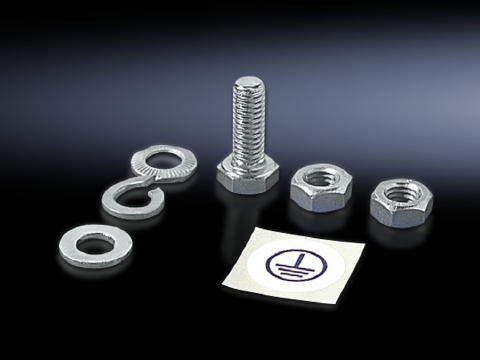 2559000 Grounding Hardware, For Use With SZ Series Enclosure, System Punching, M8 Thread Size, Zinc Plated