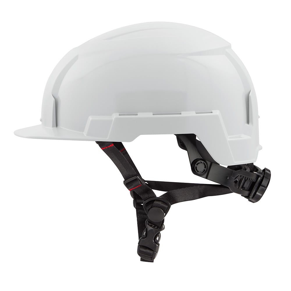 48-73-1321 Adjustable Front Brim Safety Helmet, LEXAN Polycarbonate, Padded Suspension, ANSI Electrical Class Rating: Class E, ANSI Impact Rating: Type II, Swing Wheel Ratchet Adjustment