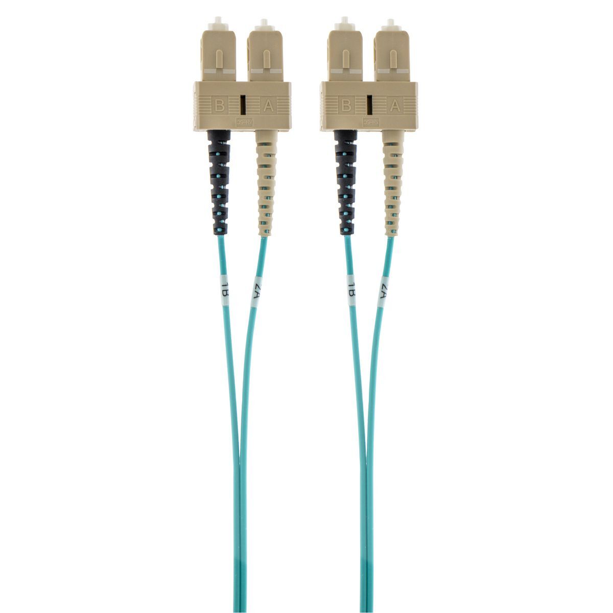 DFPCSCSCE3MM Duplex Multi-Mode OM3 Plenum Rated Fiber Optic Patch Cord, (6) Fiber, 50 um Core, 3 m L