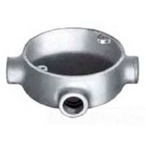 Conduit Outlet Box; 18 Cubic-Inch, Malleable Cast Iron