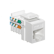 5EHOM-RW5 IDC Snap-In Connector, Cat 5e Module, Flush Mounting, Plastic, White