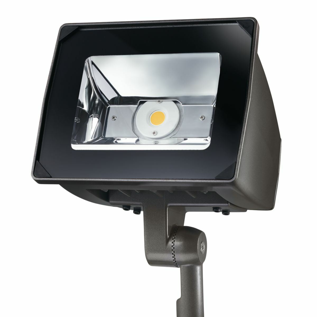 NFFLD-S-C70-KNC-UNV Lumark Rectangular Small Dimmable Floodlight Fixture, (1) LED Lamp, 20 W Fixture, 120 to 277 V AC, Carbon Bronze/Polyester Powder Coated Housing