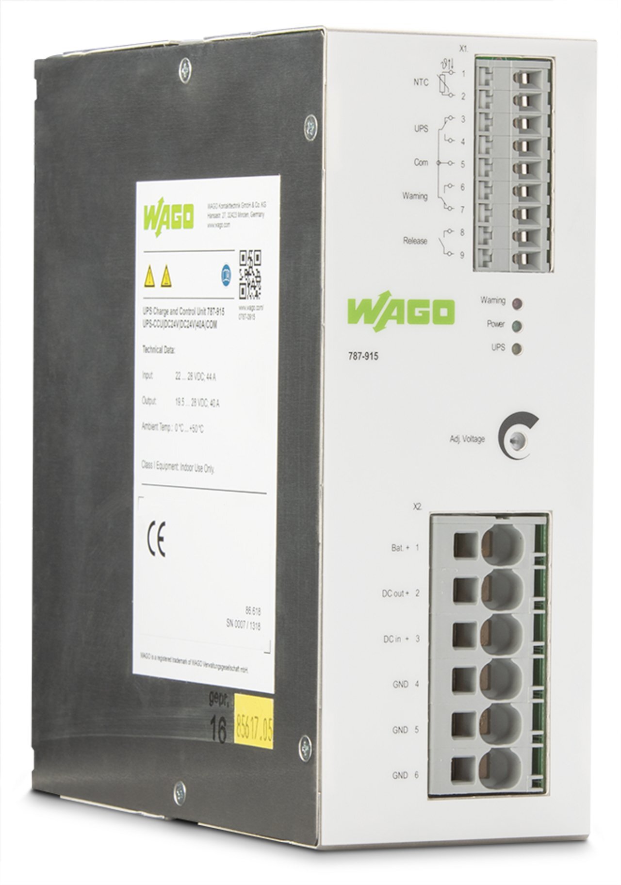 787-915 787 UPS Charger and Controller, 24 V DC Input, 24 V DC Output, 40 A Power Rating