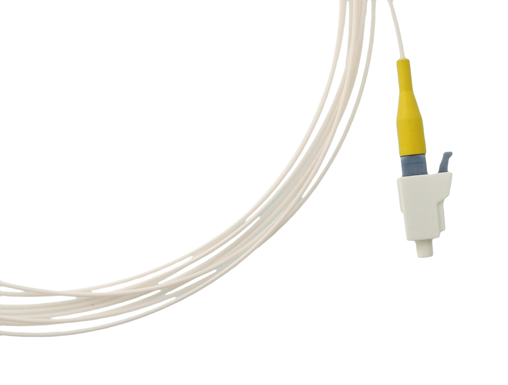 UPPLC-S03 Economy Single Mode Simplex Fiber Optic Pigtail Cord, 900 um Core, 3 m L, Aqua/Beige/Blue/Green