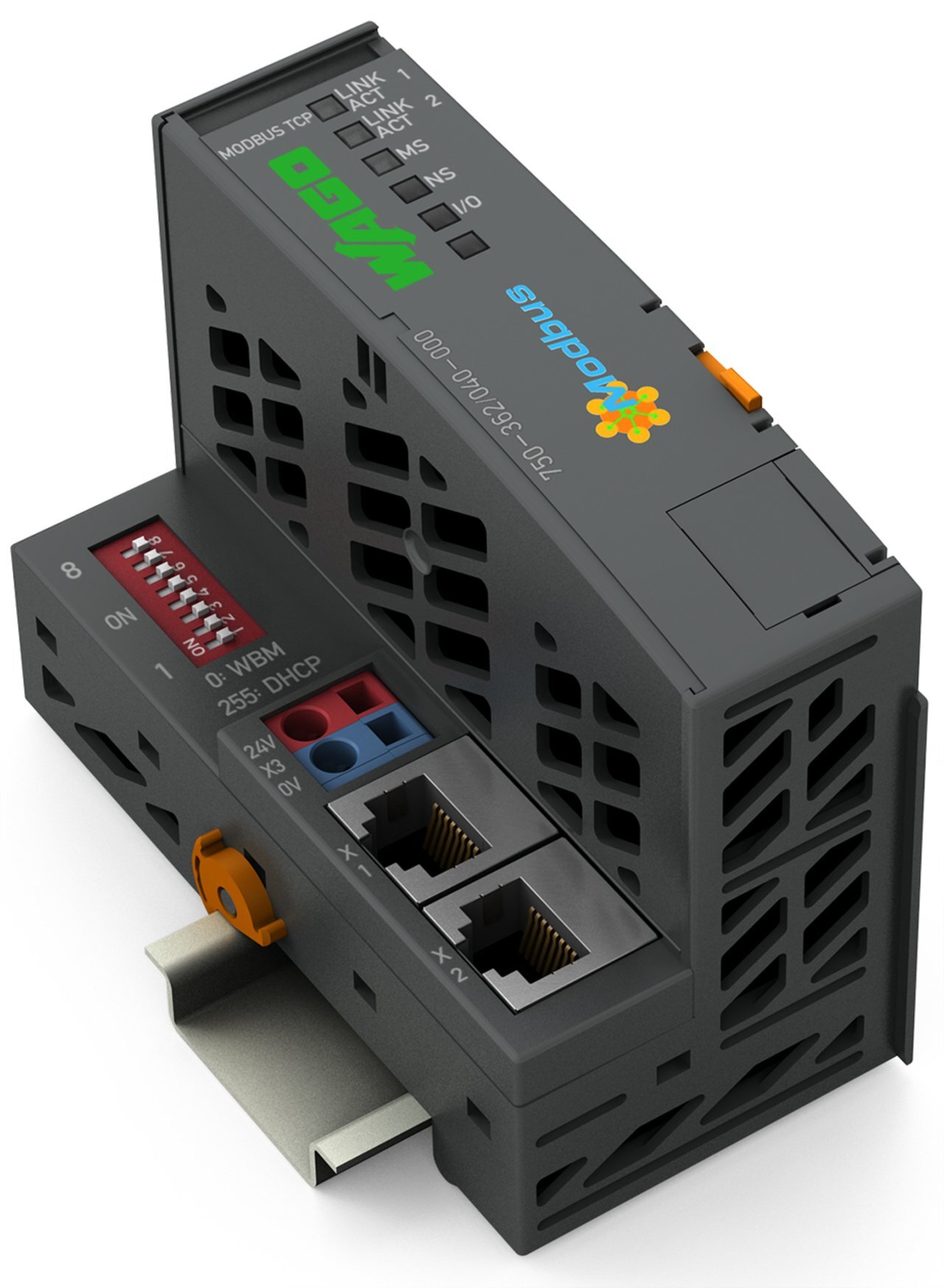 750-362/040-000 4th Generation Fieldbus Coupler, 3.811 in H x 1.949 in W x 2.831 in D, Polycarbonate/Polyamide 6.6, Dark Gray