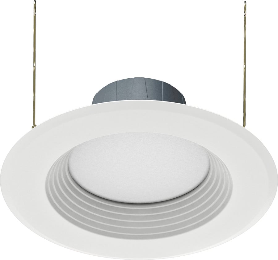 R6R11827120WB R Series Round Recessed Retrofit Downlight, 9.8 W Fixture, 6 in Ceiling Opening, 120 V AC, Aluminum Housing