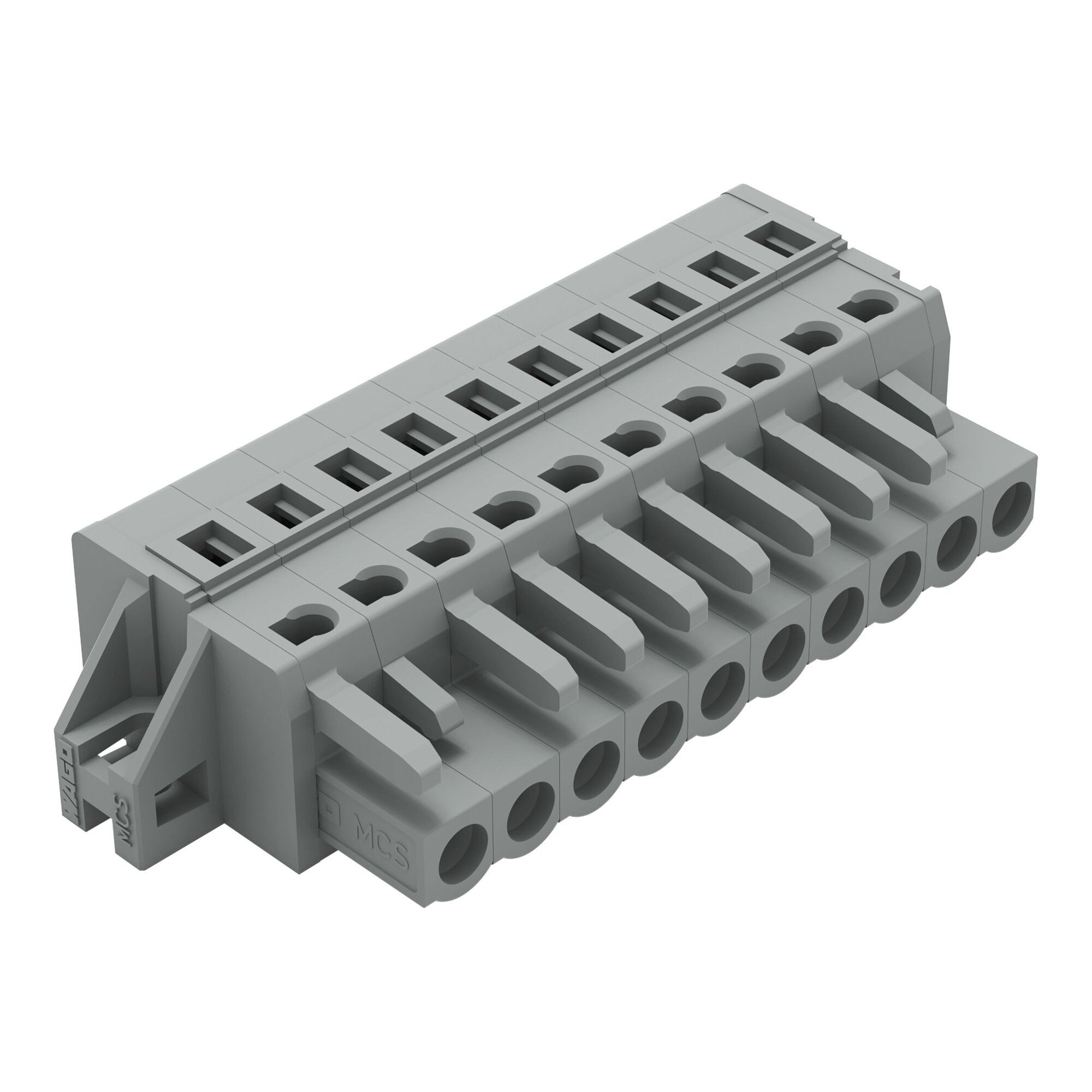 231-110/031-000 Operating Tool 1-Conductor Female Connector, 630 V, 16 A, 28 to 12 AWG Wire, 10 Poles, Panel Mount
