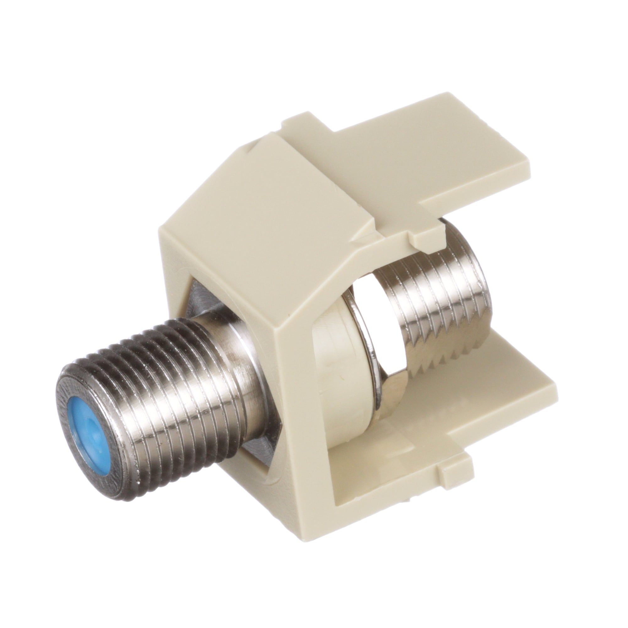 NKFEI NetKey F Type Keystone Module, F-Type Connector, 1 Ports, Pass-Through Termination, Electric Ivory