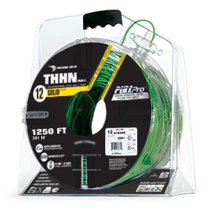 105100805055 PullPro Copper THHN Wire, 12 AWG, Solid, Green, 1250 ft
