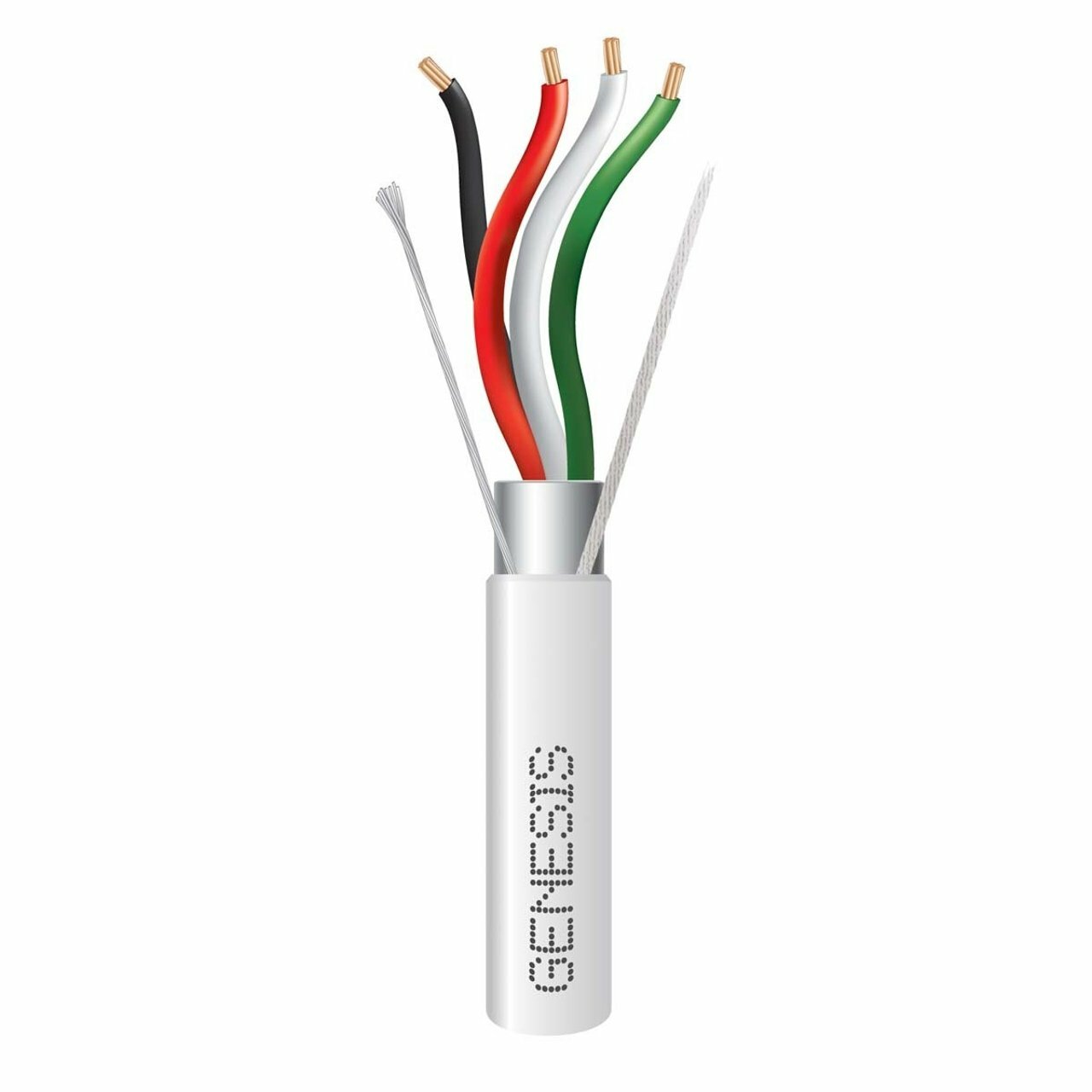 18/4 STRANDED SHIELDED CABLE - 1000 FT REEL - WHITE
