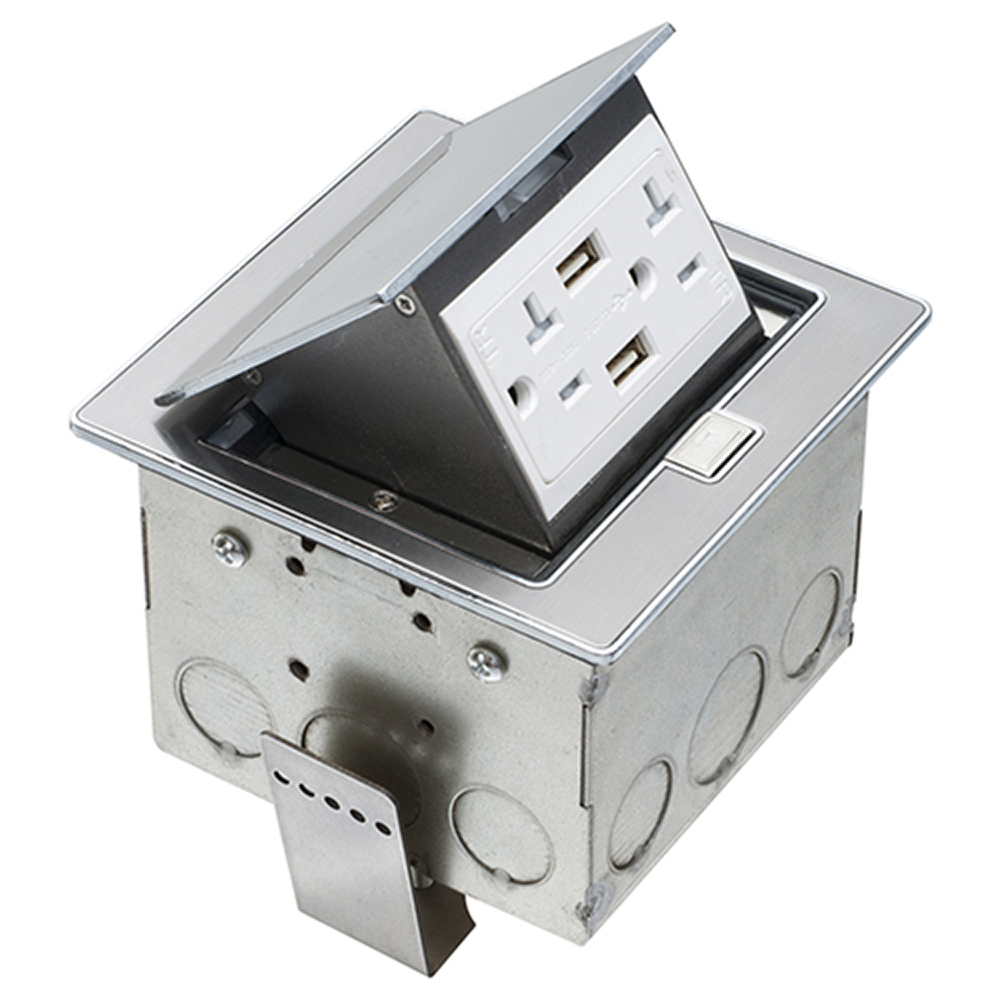 FLBT4400USS Countertop Box Kit, 1 Gang, Stainless Steel