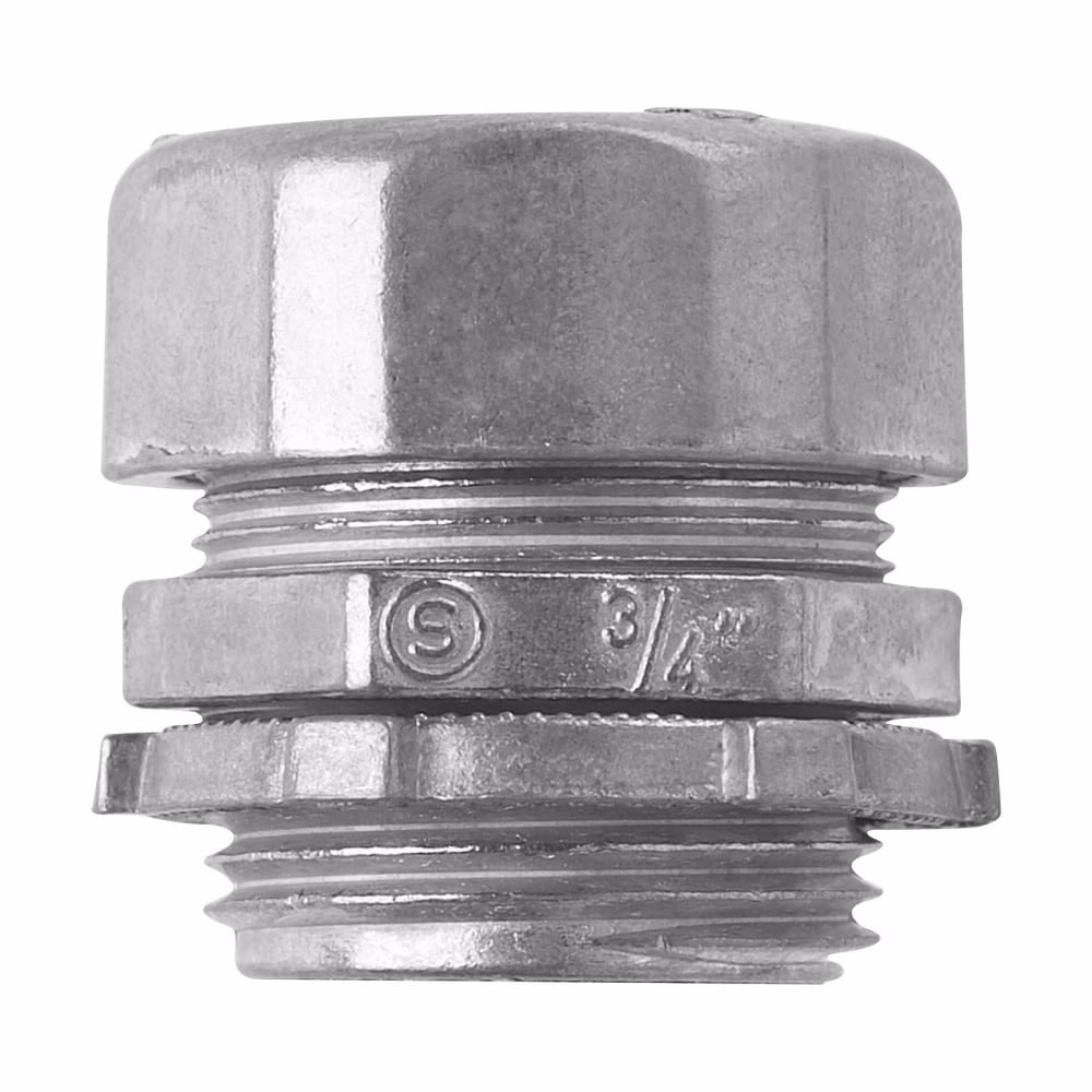 654DC Non-Insulated Straight Compression Conduit Connector, 1-1/2 in Trade, For Use With Thinwall EMT Conduit, Die Cast Zinc, Natural