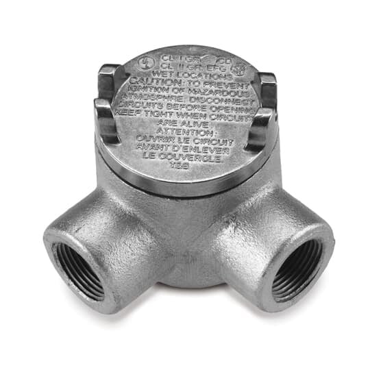 GUAL26-TB T&B Explosionproof Conduit Outlet Box With Internal Grounding Screw, Die-Cast Aluminum Cover, O-Ring Gasket, 3/4 in, 13.3 cu-in Capacity, Zinc Plated