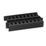 492RU-HFR Versi-Duct 2RU Front/Rear Slotted Duct Horizontal Cable Management With Concealing Cover, 103 in W, PVC, Black
