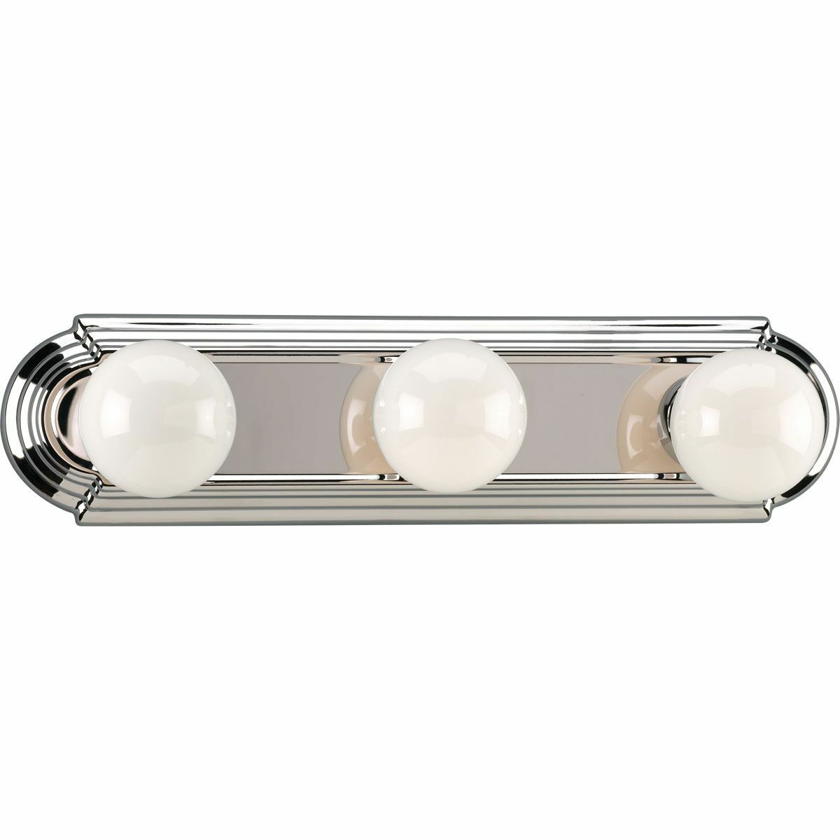 P3038-15 Broadway Contemporary Modern/Mid-Century Modern/New Traditional Bath and Vanity Light, (3) G40 Lamp, 120 V AC, Polished Chrome Housing
