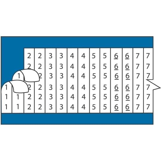 WC67-99S E-Z Code Numbers in Sequence Self-Sticking Wire Marker Card, 1-1/2 in L, Black/White, Vinyl Cloth, 66 Markers per Card