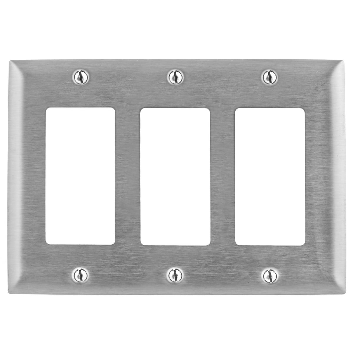 SS263 Standard Decorative Wall Plate, 3 Gangs, 6.41 in W x 4.5 in H, 302/304 Stainless Steel, Almond