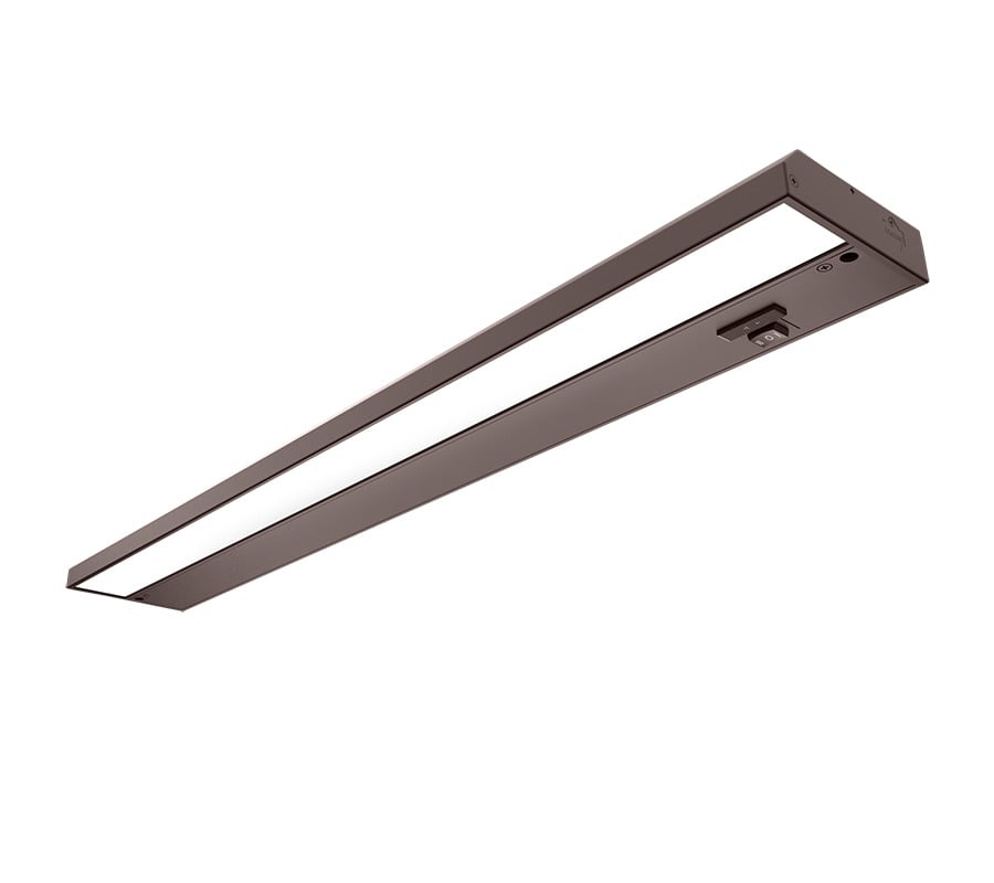 KNOOKFA24 Field Adjustable LED Undercabinet Fixture With Switch, Injection Molded Endcap, 11.7/12.1/13.6 W Fixture, 120 to 277 V, Powder Coated Housing