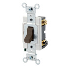 20 Amp, 120/277 Volt, Toggle 4-Way AC Quiet Switch, Commercial Spec Grade, Grounding, Back & Side Wired, - Brown