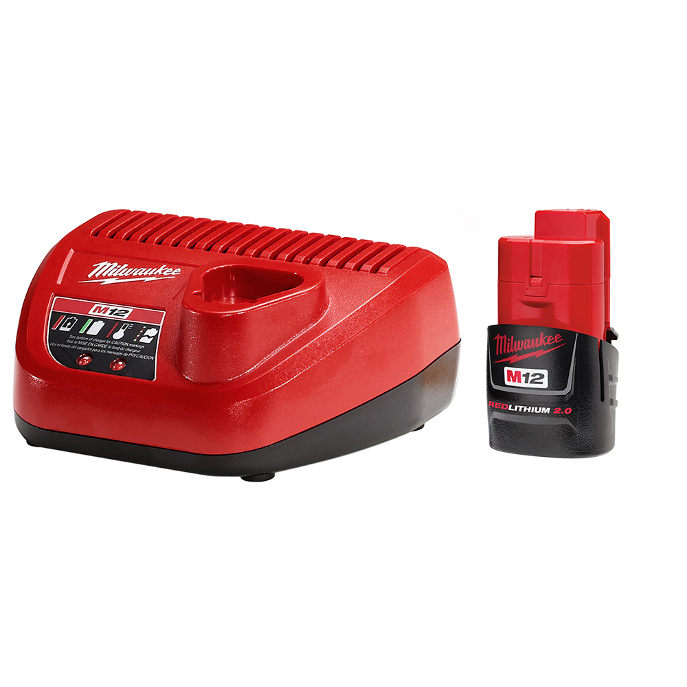 48-59-2420 M12 2.0 Starter Kit, Li-Ion Battery, 60 min Charging