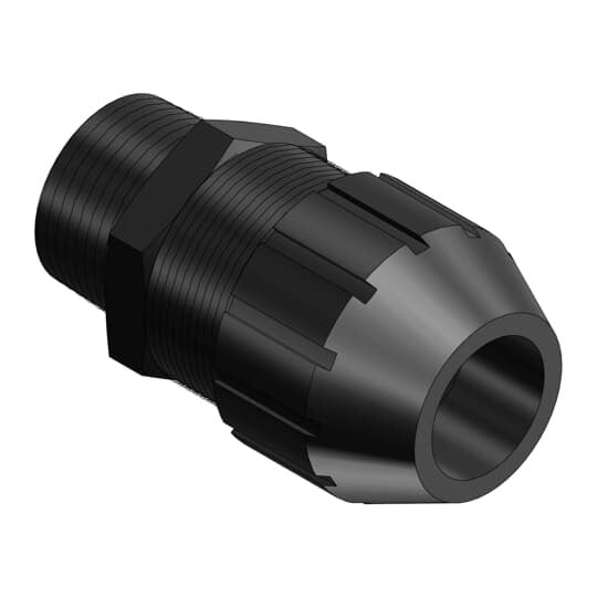 2677 T&B Black Beauty Liquidtight Strain Relief Cord Connector, 1 in Trade, 0.77 to 0.895 in Cable Openings, Nylon