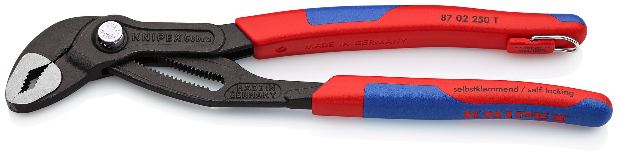Cobra Water Pump Pliers-Tethered Attachment, 10 in., Slim Multi-Component