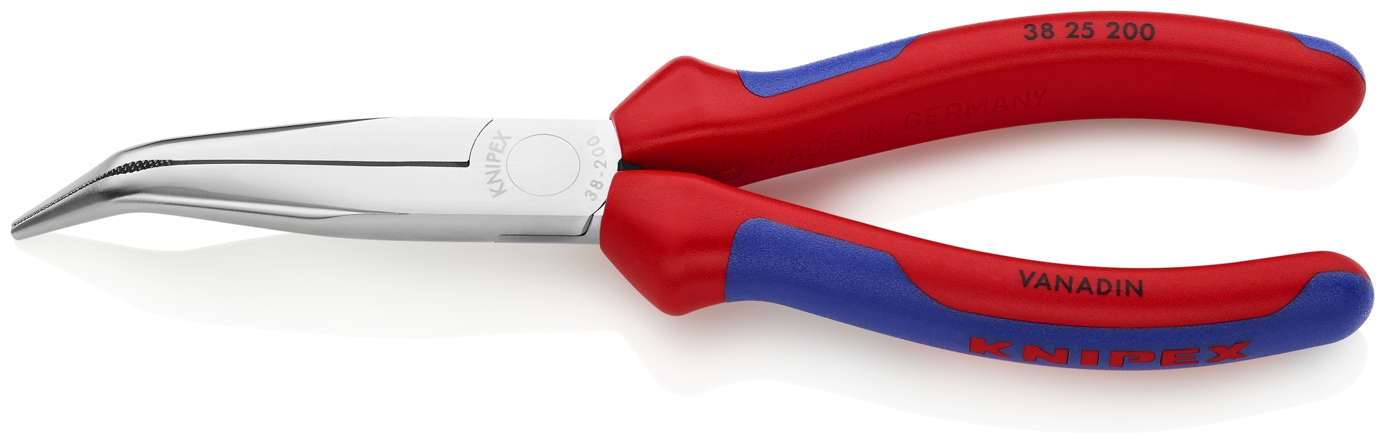 Long Nose 40° Angled Pliers without Cutter, 8 in., Multi-Component