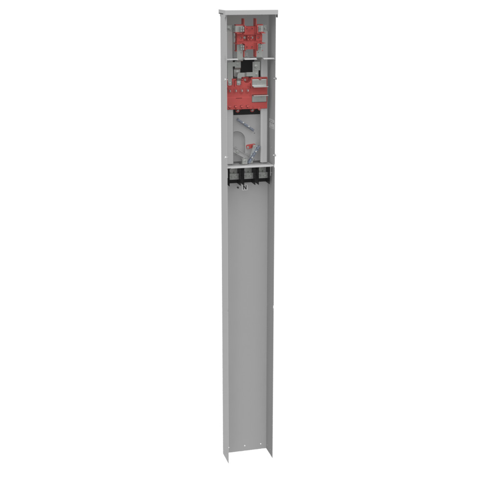 MPAP-BLANK-78 4 Term, Ringed, Plain Top, 1 Main Breaker Provision, Single Pedestal Direct Bury