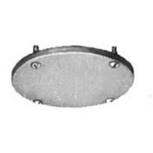 JBK-B Cast Device Box Cover, 4 in Dia, Blank Cover, Malleable Iron