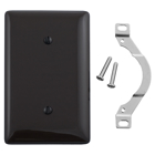 Hubbell Wiring Device Kellems, Wallplates and Box Covers, Wallplate,Nylon, 1-Gang, Blank, Strap Mount, Black