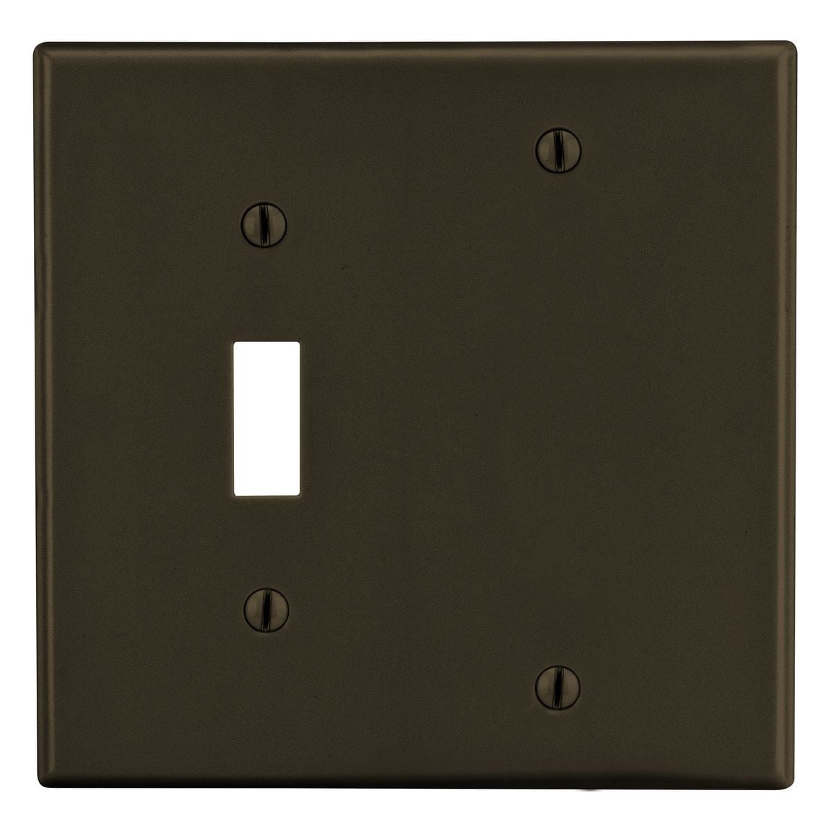 P113 Non-Metallic Standard Wall Plate, 2 Gangs, 4.69 in W x 4.63 in H, Polycarbonate Thermoplastic, Brown