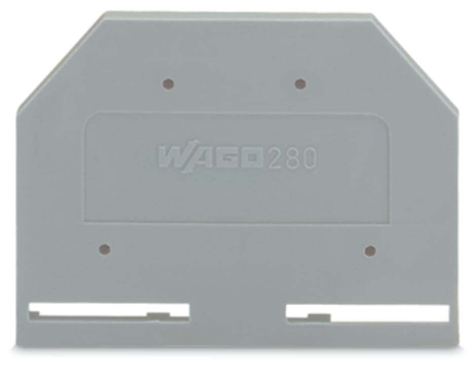 280-301 End and Intermediate Plate, For Use With Rail Mounted, Polyamide, Gray