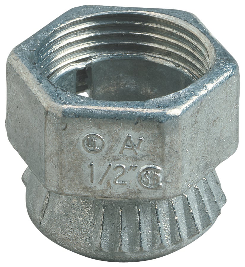 TC-201-SC Steel City 2-Piece Conduit Connector, 1/2 in Trade, For Use With EMT Conduit Fittings, Die Cast Zinc