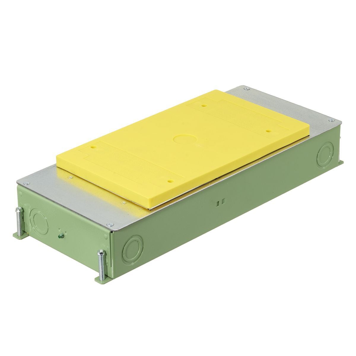 CFB2G25CRE SystemOne ETERNAL Recessed Floor Box, Stamped Steel, 47.5 cu-in Capacity, 2 Gangs, (10) Knockouts, 2.5 in H x 6.62 in W x 16.27 in L