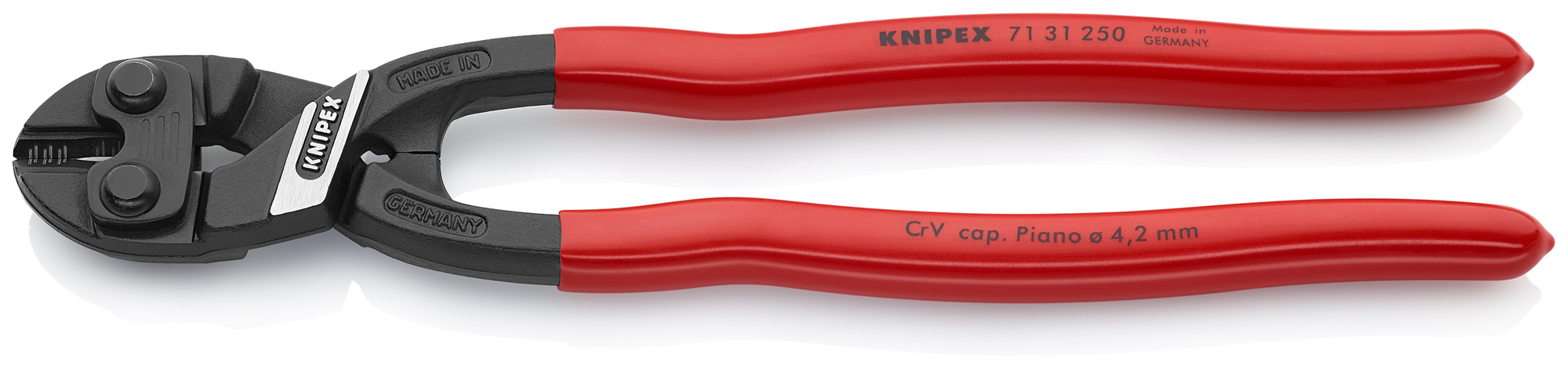 CoBolt High Leverage XL Compact Bolt Cutters-Notched Blade, 10 in., Plastic Coating