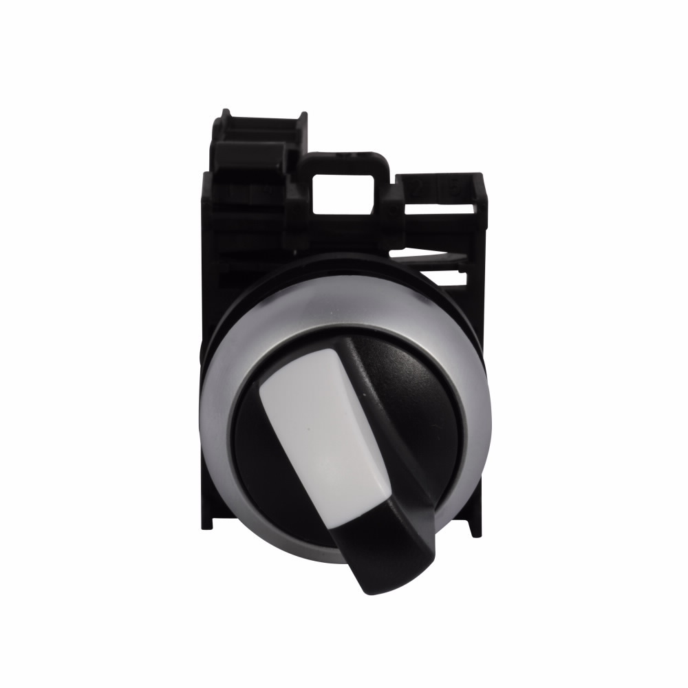 M22-WKV-K10 Non-Illuminated Modular Pushbutton Selector Switch, 22.5 mm, 1NO Contact, Black/Silver