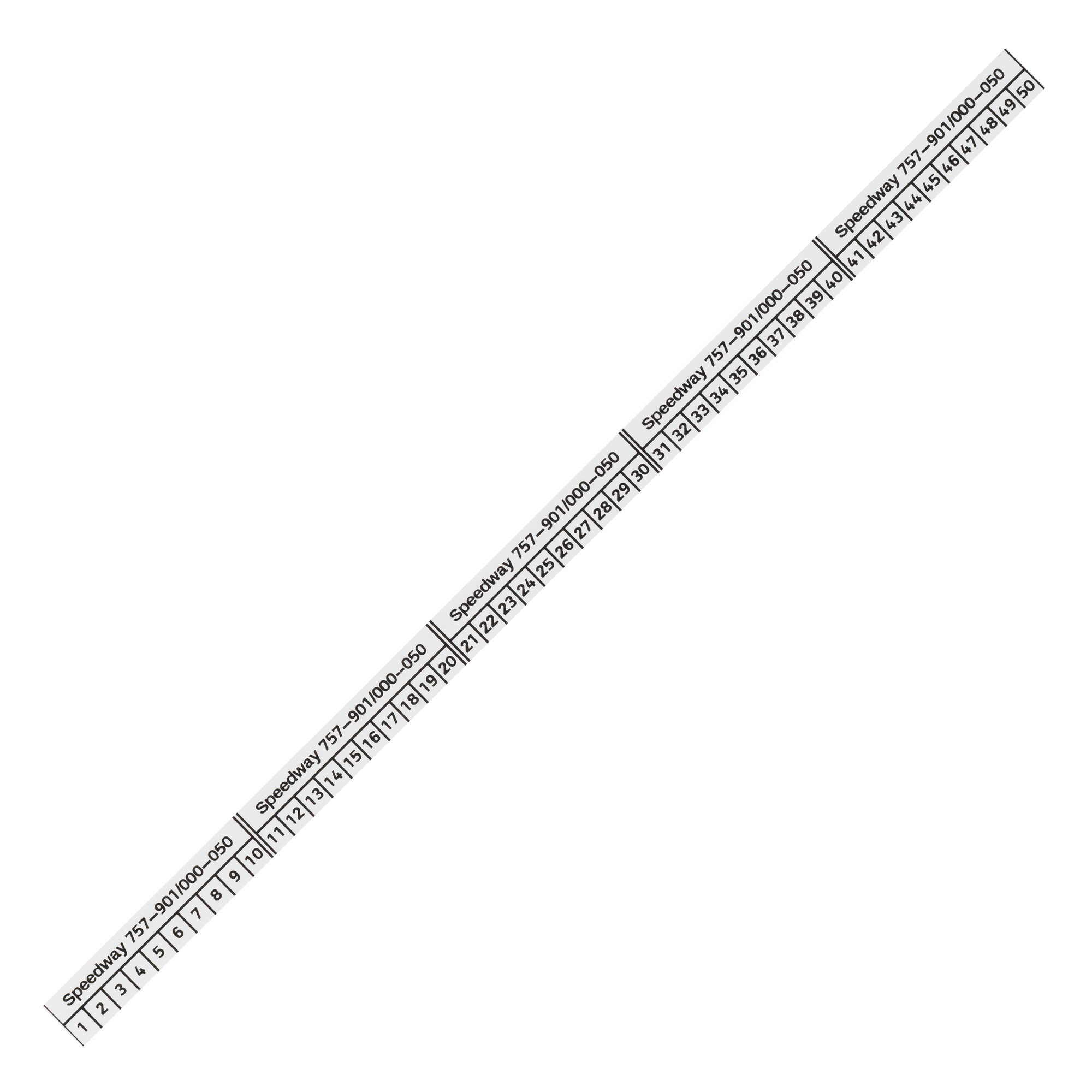 757-901/000-050 Snap-On Marking Strip, 10 mm W, Black Legend