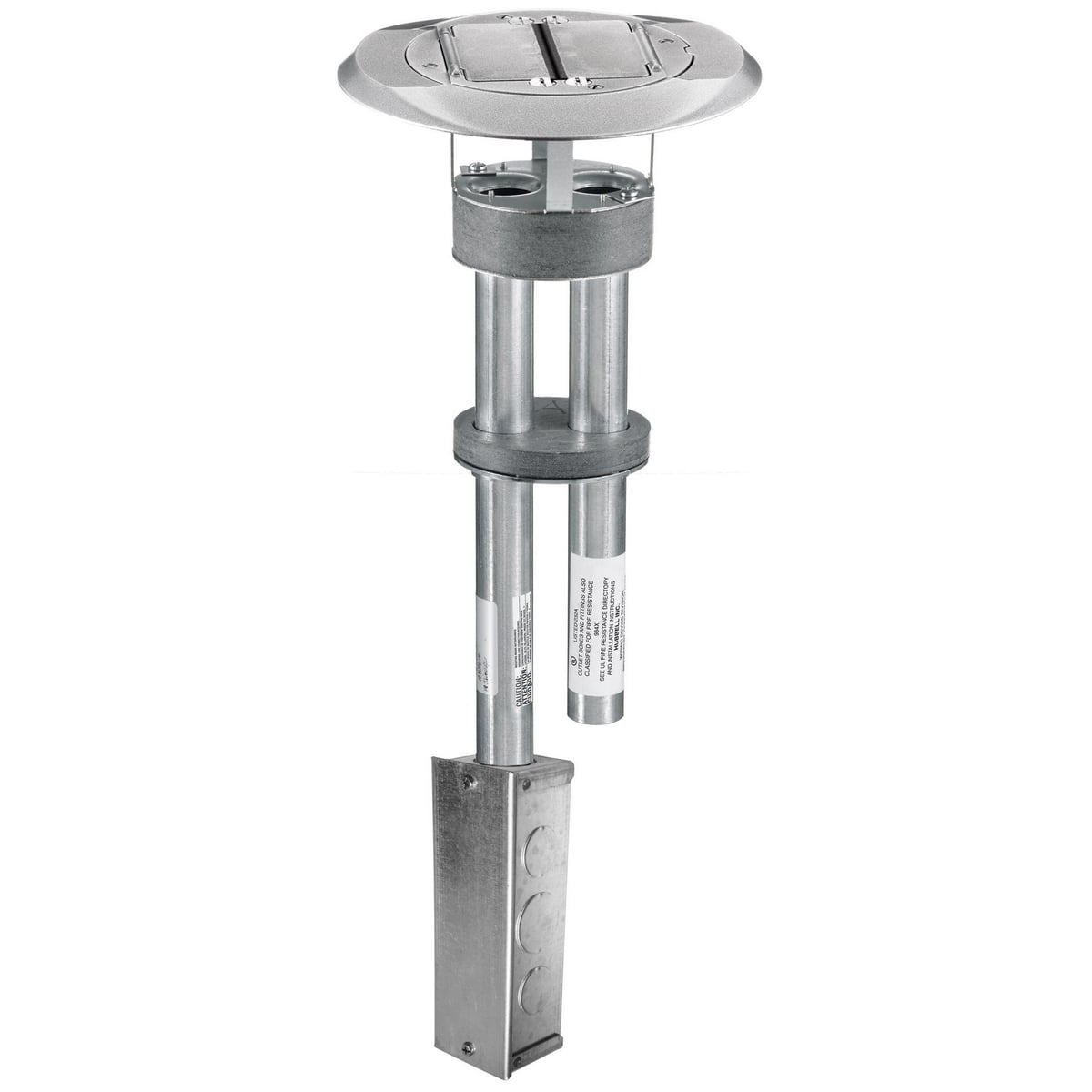 S1PTALJ 1-Piece Fire-Rated Flush Standard Poke-Through Complete Unit With Junction Box, 4 in Hole, 8 in Dia x 0.96 in THK Cover, 300 lb Capacity, Composite
