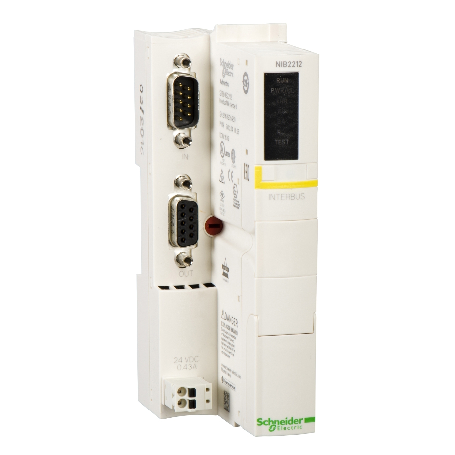 STBNIB2212 Modicon Standard Network Interface Module, 24 V DC, 700 A, 500 kbps Communication