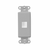 41641-GY Decora QuickPort Multimedia Insert, 1 Port, Fastened Mount, Gray
