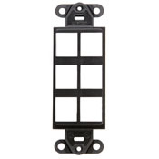 41646-B Decora QuickPort Multimedia insert, 6 Ports, Fastened Mount, Brown