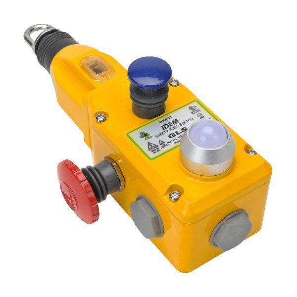 GLS Rope Pull Switch with E Stops, LED, 2NC 2NO, 24V, Die Cast