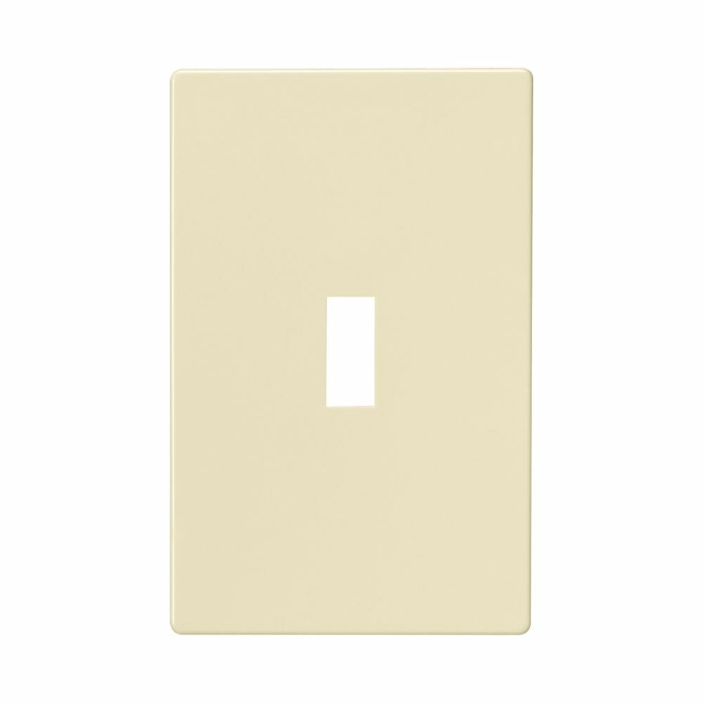 Eaton Screwless wallplate, Screwless, Almond, Toggle Cutout, Polycarbonate, Single- gang, Mid-size