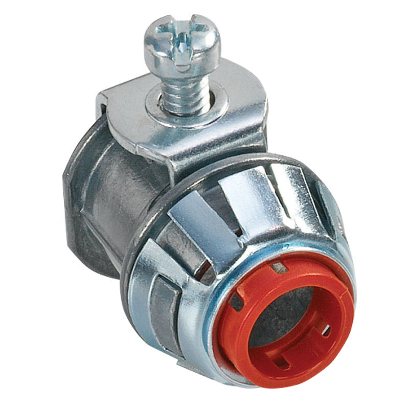 SG38ASP Bridgeport Whipper-Snap U-Strap Insulated Flexible Cord Connector, 3/8 in Trade, 3/4 Conductors, 0.43 to 0.61 in Cable Openings, Die-Cast Zinc