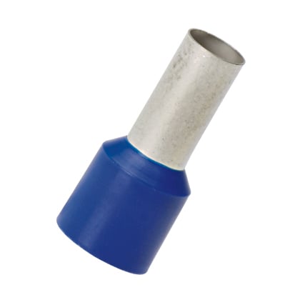 FSDX84-12-C Pan-Term Type FSDX Loose Piece Single Insulated Wire Ferrule, 6 AWG, 0.91 in L, Copper, Blue