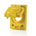Mounting Screws, Wetguard Replacement Cover and Gasket for 15/20 Amp and 15 Amp Locking Single Inlets and Outlets, Yellow