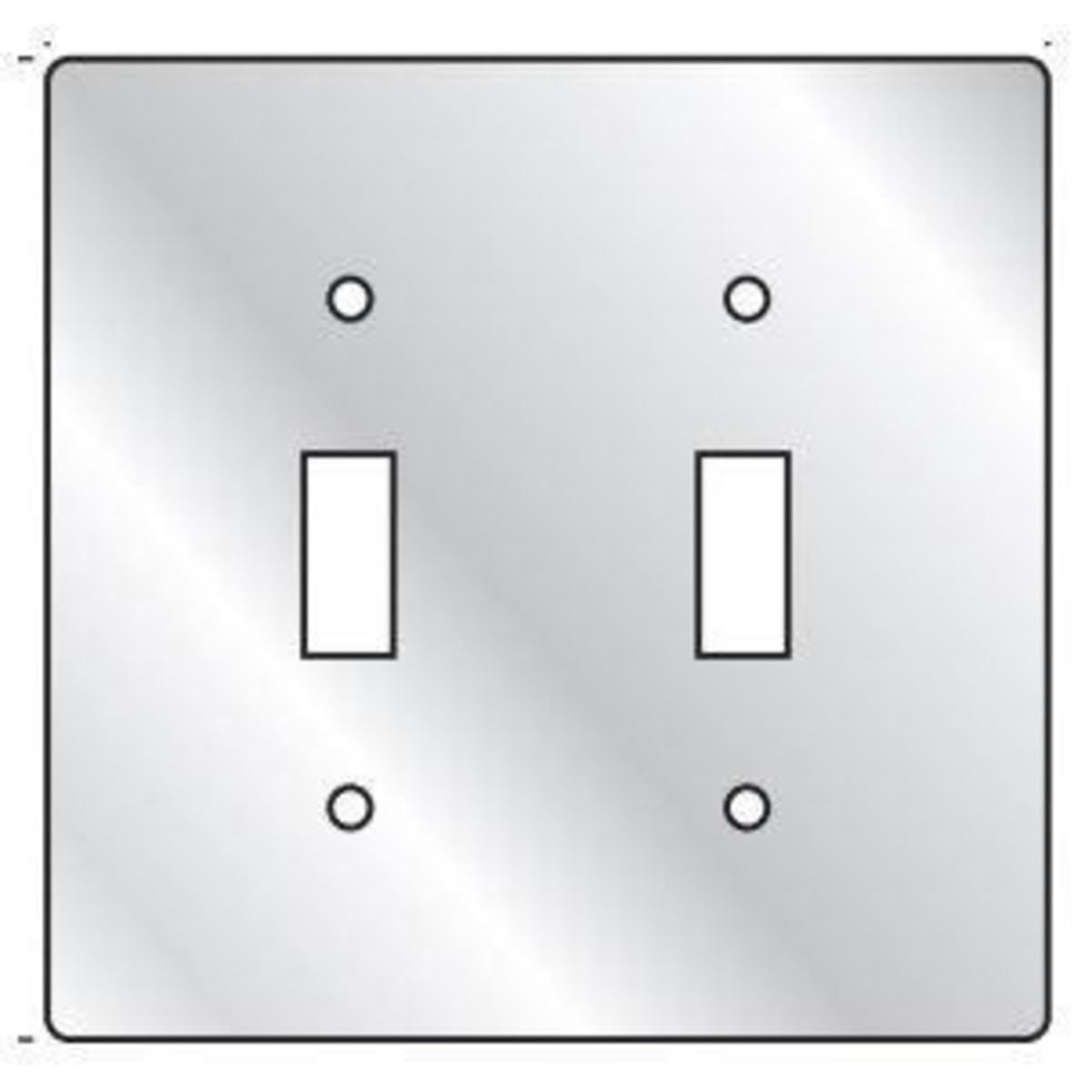 2FTC F Series Device Box Cover With Coating, 4-3/4 in L x 4-5/8 in W, (2) Toggle Switch Cover, Stamped Aluminum