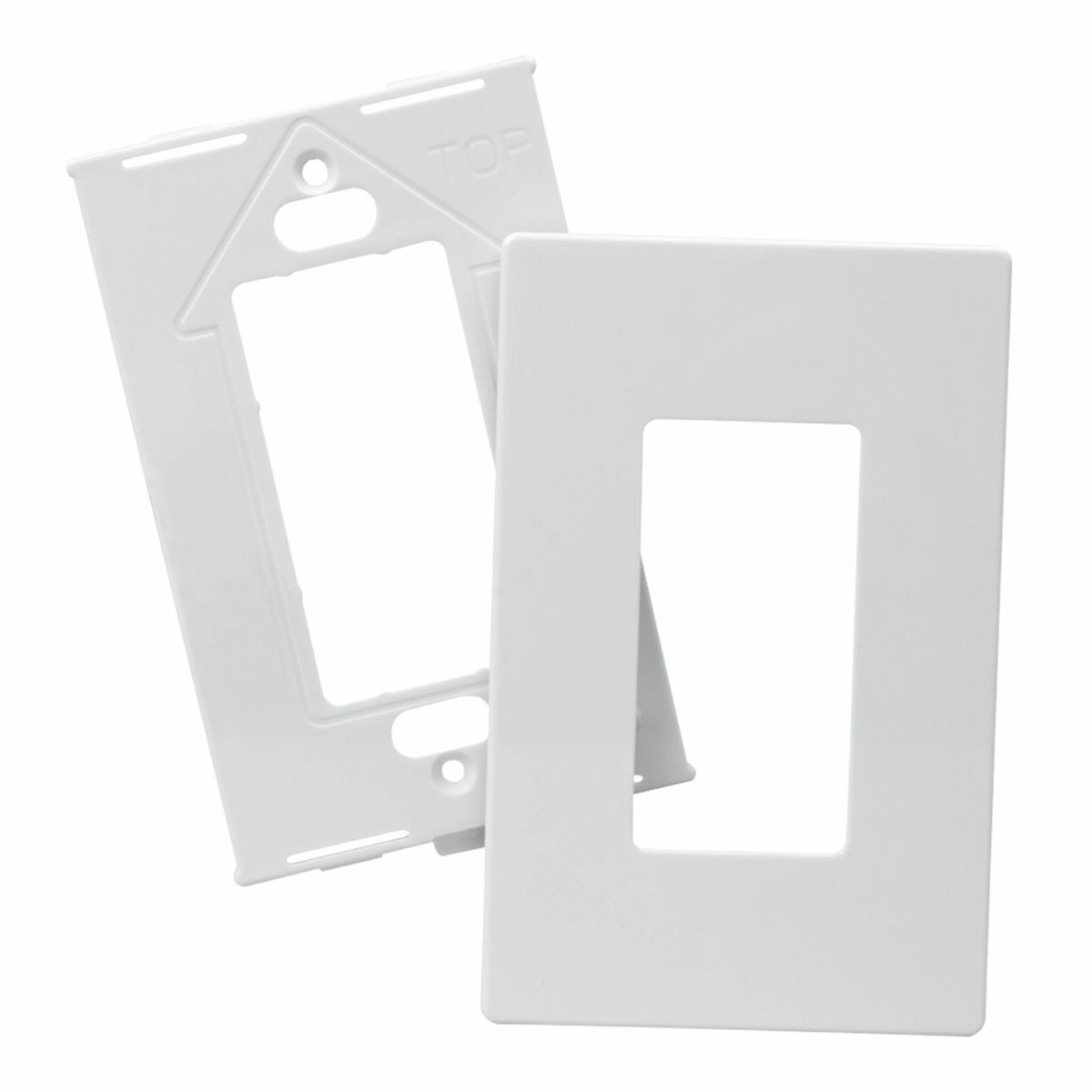Eaton Screwless wallplate, Screwless, Ivory, Decorator Cutout, Polycarbonate, Two- gang, Mid-size