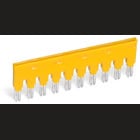 Push-in type jumper bar; 10-way; Nominal current 18 A; insulated; yellow